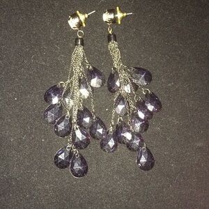 Dark blue and black earrings
